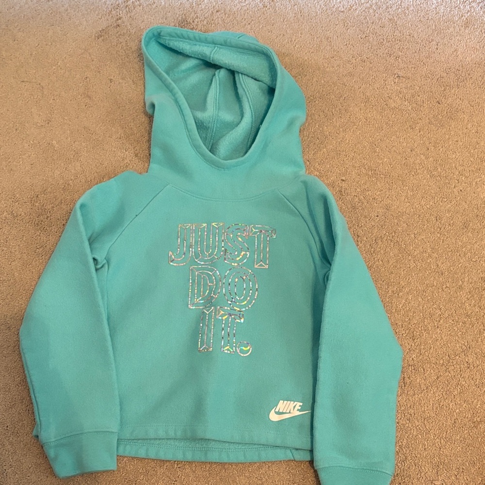 Nike Kids Aqua Hoodie with 'Just Do It'